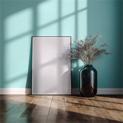 Khung tranh 24x36 trống trong một phòng, được đặt trên tường, tạo không gian trống, sẵn sàng để trưng...