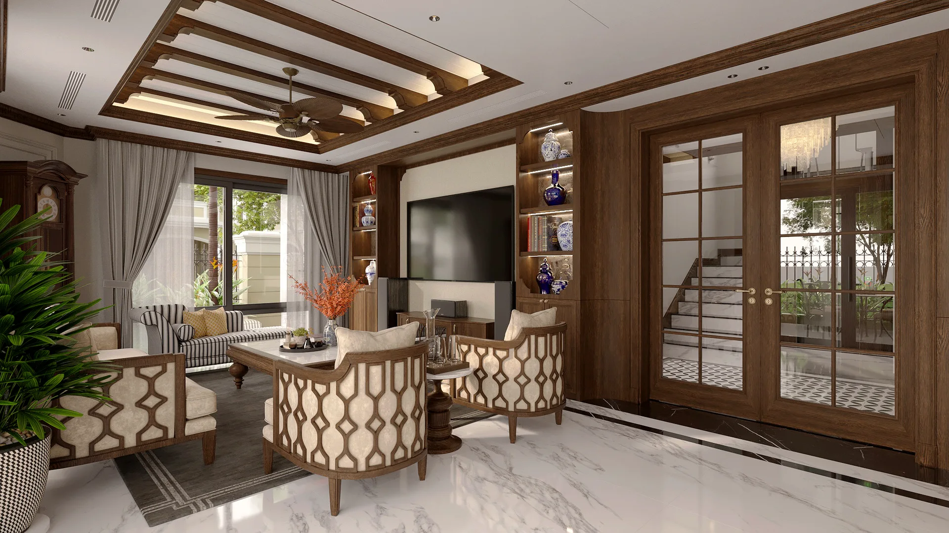 Chiều cao lưng sofa và tầm mắt khi bước vào cửa